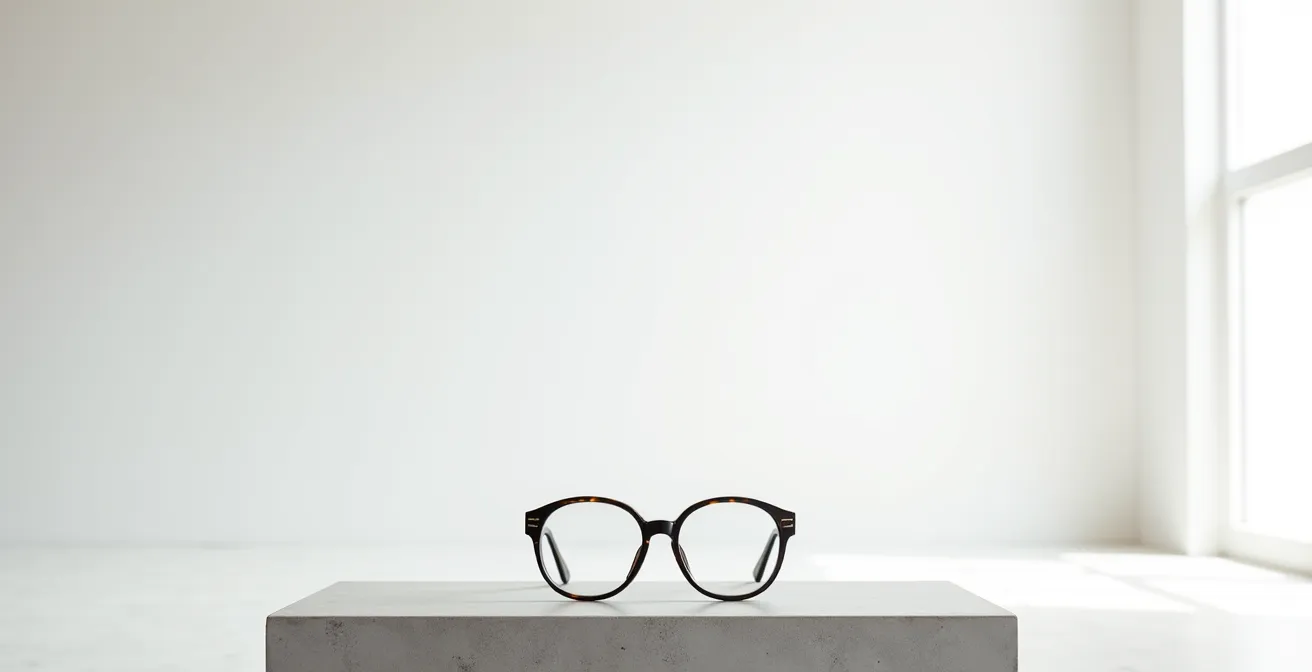 Arrangement épuré de lunettes créant une signature visuelle cohérente